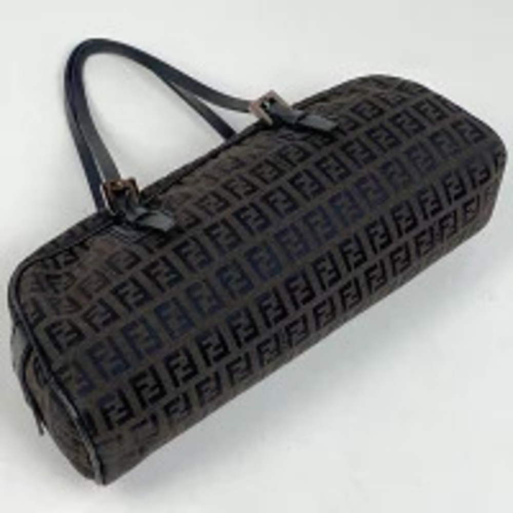 Fendi Canvas Zucchino Brown Handbag Brown
